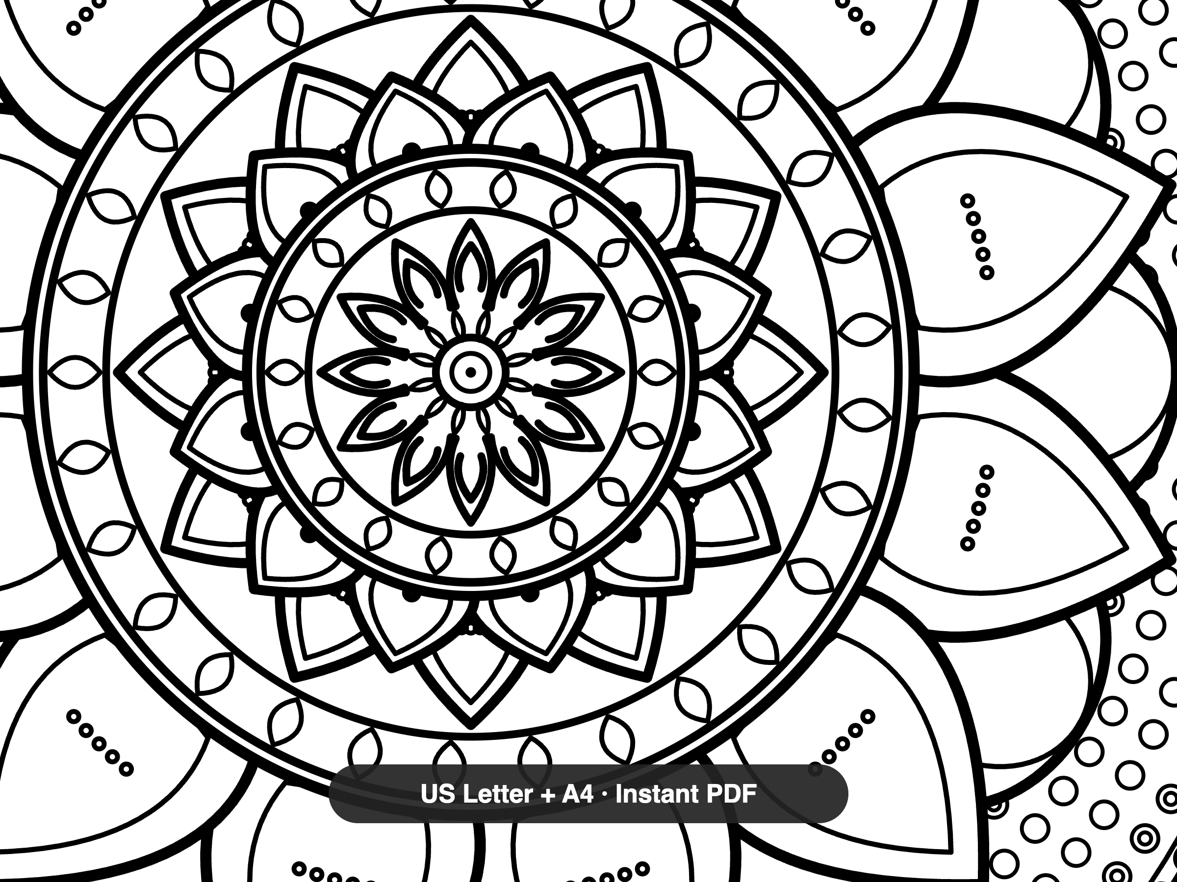 Lace Medium Mandalas Coloring Pages — 12 Sheet Bundle preview 3