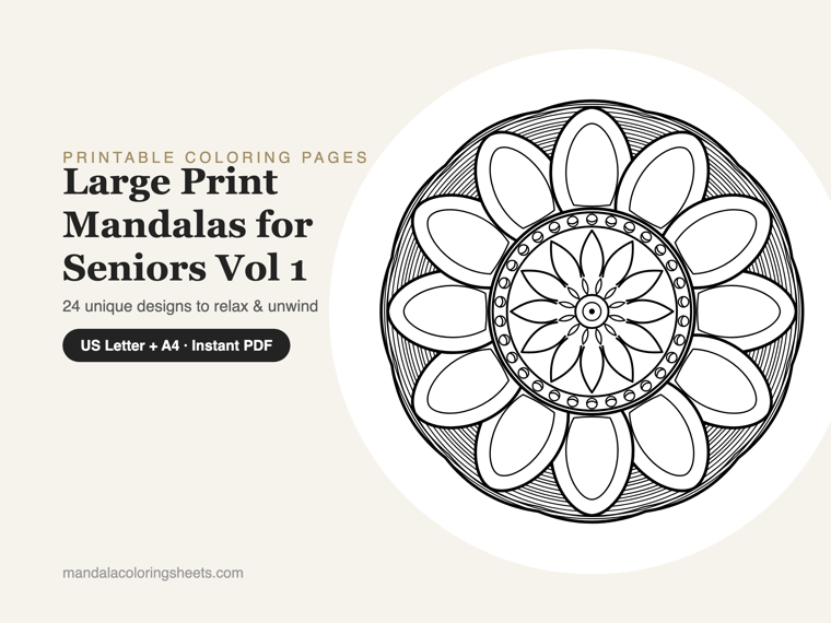 Large-Print Mandalas for Seniors — cover preview