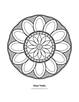 Large-Print Mandalas for Seniors — printable mandala coloring page